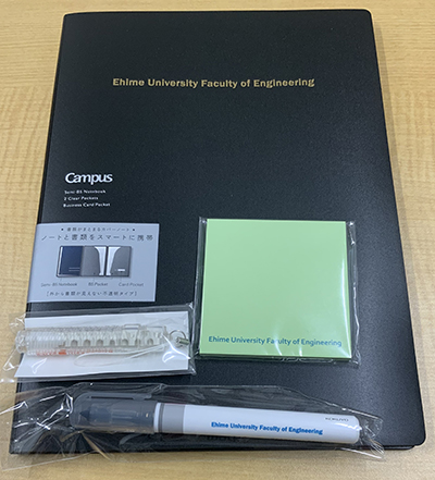 愛媛大学オリジナルグッズのステーショナリーセット